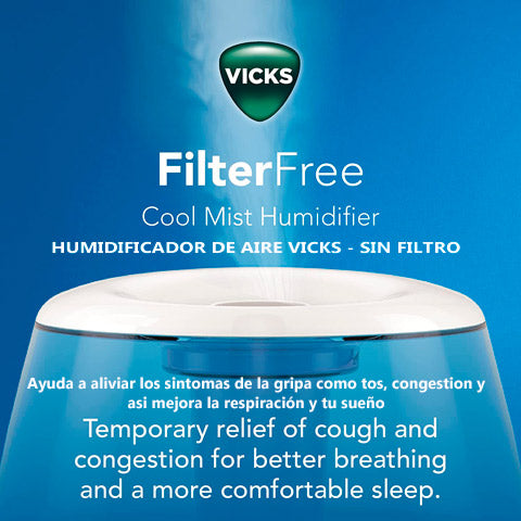Este humidificador opera sin necesidad de filtro y ayuda a aliviar sintomas de la gripa